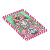 PEPPERMINT PINK POODLE, FUNNY CHRISTMAS DOG MAGNET (Rechte Seite)