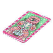 PEPPERMINT PINK POODLE, FUNNY CHRISTMAS DOG MAGNET (Linke Seite)