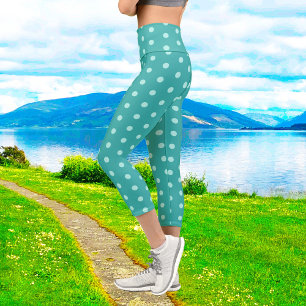 Peppermint Polka Dot Capri Leggings