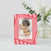 Peppermint Rainbow Weihnachten Rosa Foto Postkarte (Stehend Vorderseite)