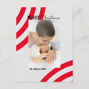 Peppermint Rainbow Weihnachts-Foto Feiertagspostkarte