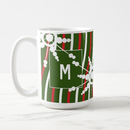 Peppermint Rainbow Weihnachts-Schneeflocke Kaffeetasse (Links)