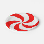 Peppermint Schwenken Rot-Weiß-Süßigkeiten Streifen Pappteller (Schrägansicht)