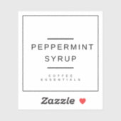 Peppermint-Sirup-Aufkleber Aufkleber (Blatt)