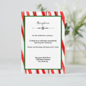 Peppermint Stick Christmas - Empfang Einladung (Stehend Vorderseite)
