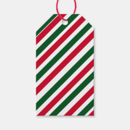 Peppermint Stick Stripes in Red, Green, and White Geschenkanhänger