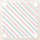 Peppermint Stick Stripes in Red, Green, and White Glasuntersetzer (Rückseite)