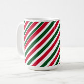 Peppermint Stick Stripes in Red, Green, and White Kaffeetasse (Vorderseite Links)