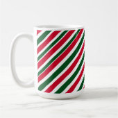 Peppermint Stick Stripes in Red, Green, and White Kaffeetasse (Links)