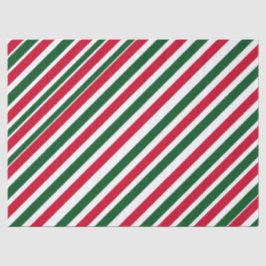 Peppermint Stick Stripes in Red, Green, and White Seidenpapier