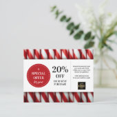 Peppermint Sticks Custom Coupon Discount Postkarte (Stehend Vorderseite)