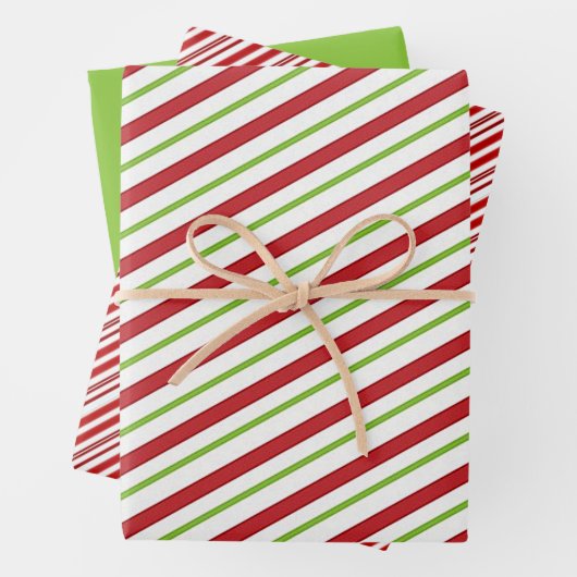 Peppermint-Streifen Geschenkpapier Set (Beispiel)