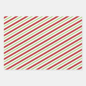 Peppermint-Streifen Geschenkpapier Set (Vorderseite)