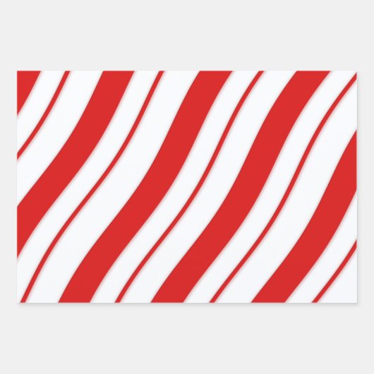 Peppermint Streifen Geschenkpapier Set (Vorderseite 2)