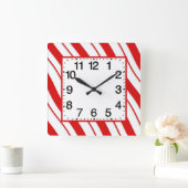 Peppermint Streifen Quadratische Wanduhr (Zuhause)
