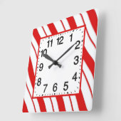 Peppermint Streifen Quadratische Wanduhr (Winkel)
