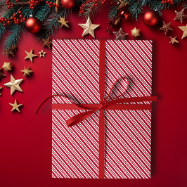 Peppermint Streifen Rot und Weiß Klassische Weihna Geschenkpapier
