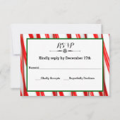 Peppermint Strip Christmas - UAWG Response Card RSVP Karte (Vorderseite)