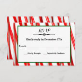 Peppermint Strip Christmas - UAWG Response Card RSVP Karte (Vorne/Hinten)