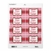 Peppermint Stripe Geschenk Tag Weihnachtsmarken (Vorne)
