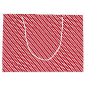 Peppermint Stripe Red and White Classic Christmas Große Geschenktüte (Rückseite)