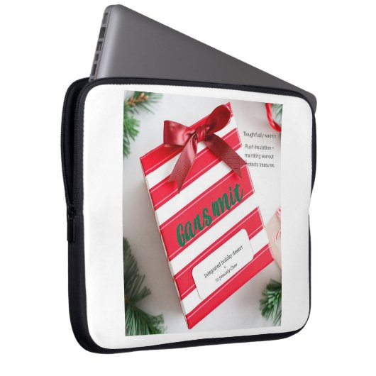 Peppermint Stripe Surprise Keeper Laptopschutzhülle (Vorne Rechts)