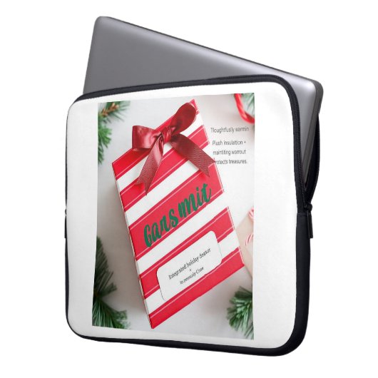 Peppermint Stripe Surprise Keeper Laptopschutzhülle (Vorderseite Links)