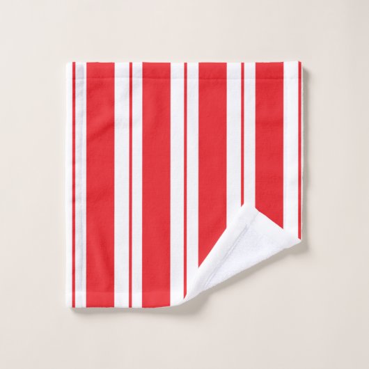 Peppermint Stripes Christmas Candy Cane Badhandtuch Set (Waschlappen)