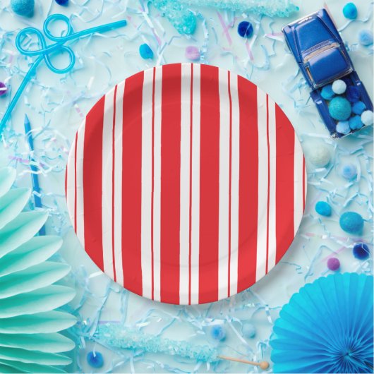 Peppermint Stripes Christmas Candy Cane Pappteller (Party)