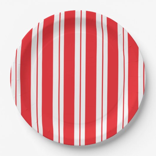 Peppermint Stripes Christmas Candy Cane Pappteller (Vorderseite)