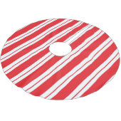 Peppermint Stripes Christmas Candy Cane Polyester Weihnachtsbaumdecke (Schrägansicht)