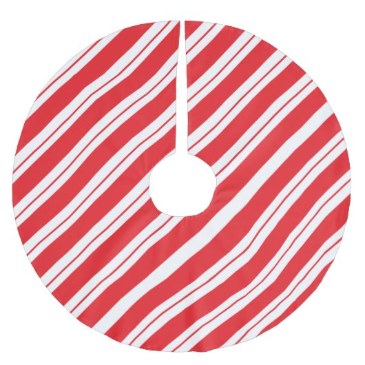 Peppermint Stripes Christmas Candy Cane  Polyester Weihnachtsbaumdecke (Vorderseite)