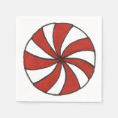 Peppermint Swirl Candy Cane Mint Christmas Napkin Serviette (Vorderseite)
