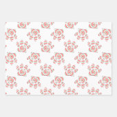 Peppermint Swirl Dog Paw in rot-grün weiß Geschenkpapier Set (Vorderseite 3)