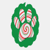 Peppermint Swirl Dog Paw in rot-grün weiß Ornament Karte (Rechts)