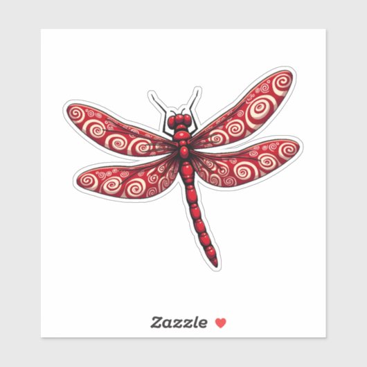 Peppermint Swirl Dragonfly Aufkleber (Blatt)