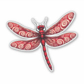Peppermint Swirl Dragonfly Aufkleber (Vorderseite)