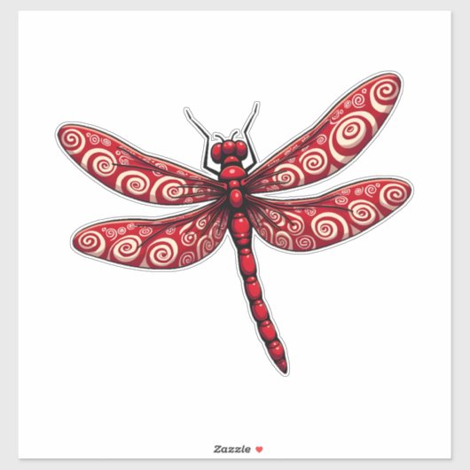 Peppermint Swirl Dragonfly Aufkleber (Blatt)