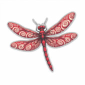 Peppermint Swirl Dragonfly Aufkleber (Vorderseite)
