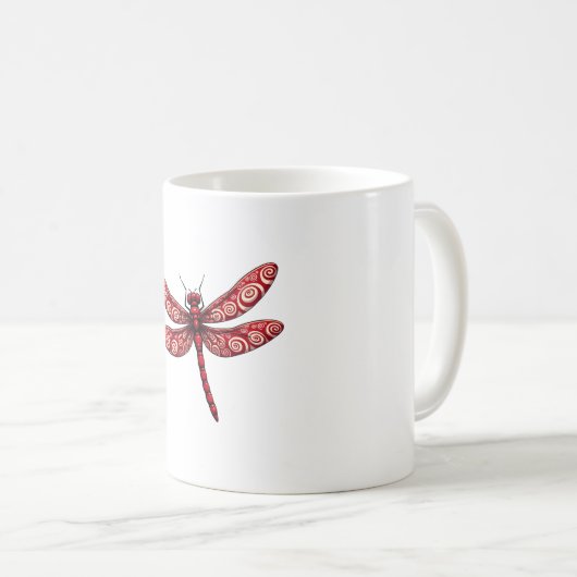 Peppermint Swirl Dragonfly Kaffeetasse (VorderseiteRechts)