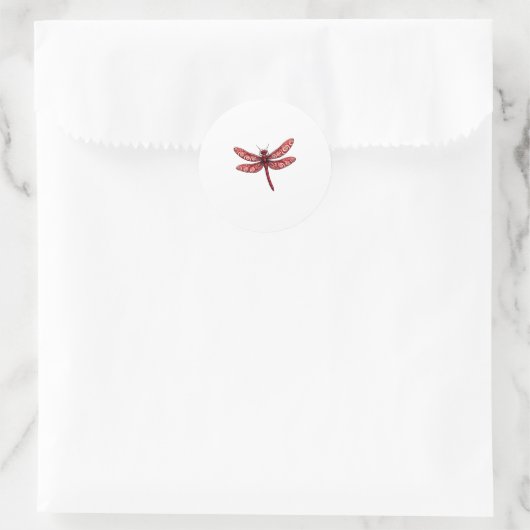 Peppermint Swirl Dragonfly Runder Aufkleber (Tasche)