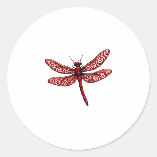Peppermint Swirl Dragonfly Runder Aufkleber (Vorderseite)