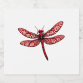 Peppermint Swirl Dragonfly Schaumweinetikett (Einzelnes Label)