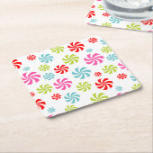 Peppermint Swirl-Muster - farbenprächtiges Candy D Rechteckiger Pappuntersetzer (angewinkelt)