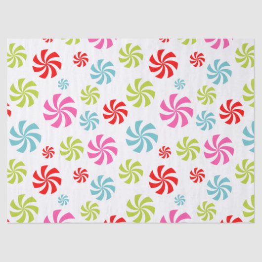Peppermint Swirl-Muster - farbenprächtiges Candy D Seidenpapier (Vorderseite)