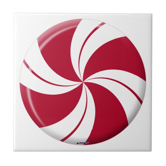 Peppermint Swirl Stripe Candy Fliese (Vorderseite)