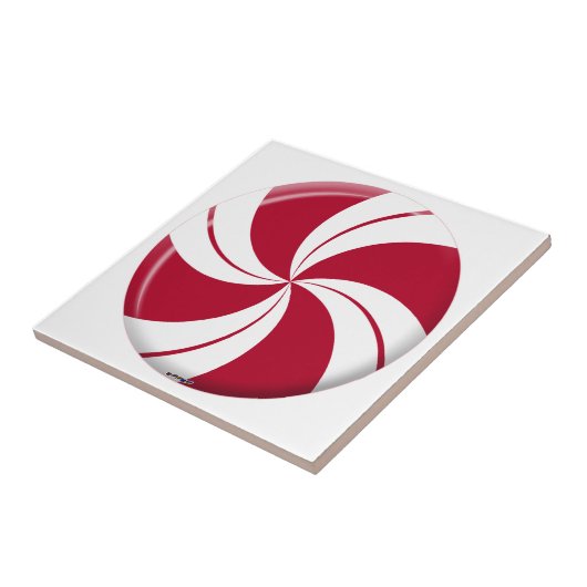 Peppermint Swirl Stripe Candy Fliese (Seite)