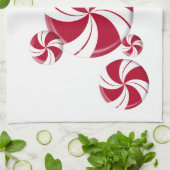 Peppermint Swirl Stripe Candy Geschirrtuch (Gefaltet)