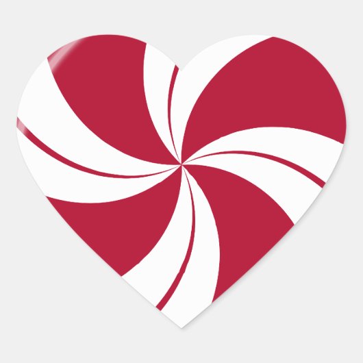 Peppermint Swirl Stripe Candy Herz-Aufkleber (Vorderseite)