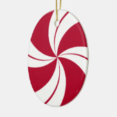Peppermint Swirl Stripe Candy Keramik Ornament (Links)